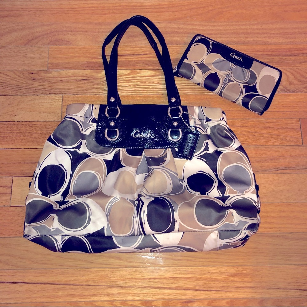 Coach Signature Satin Shoulder Bag